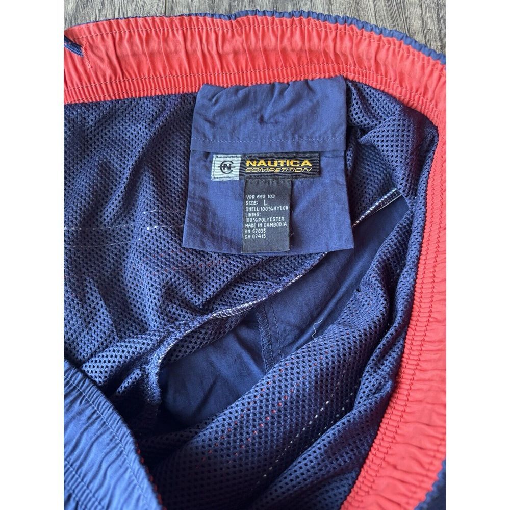 Men's L Large Nautica Competition Board Surf‎ Swim Shorts Blue / Orange Trunks - Picture 9 of 10